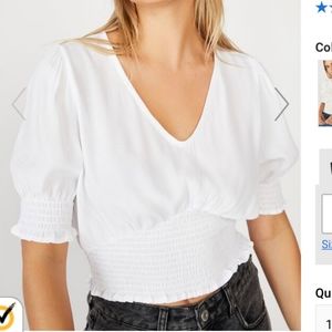 White Sheer Peasant Top